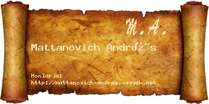 Mattanovich András névjegykártya