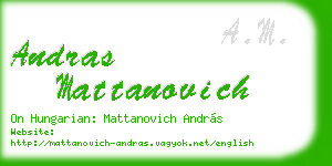 andras mattanovich business card