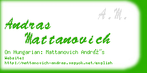 andras mattanovich business card